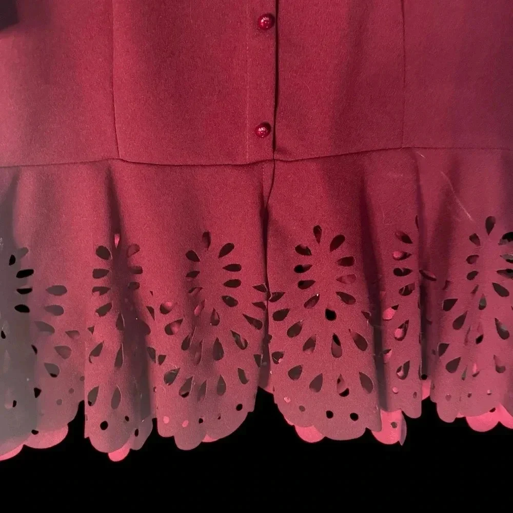 Shein Burgundy cropped blouse (F17) - Picture 3 of 7